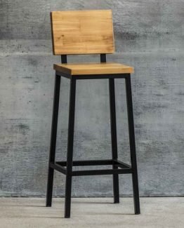 METAL BAR CHAIR  WOODEN TOP