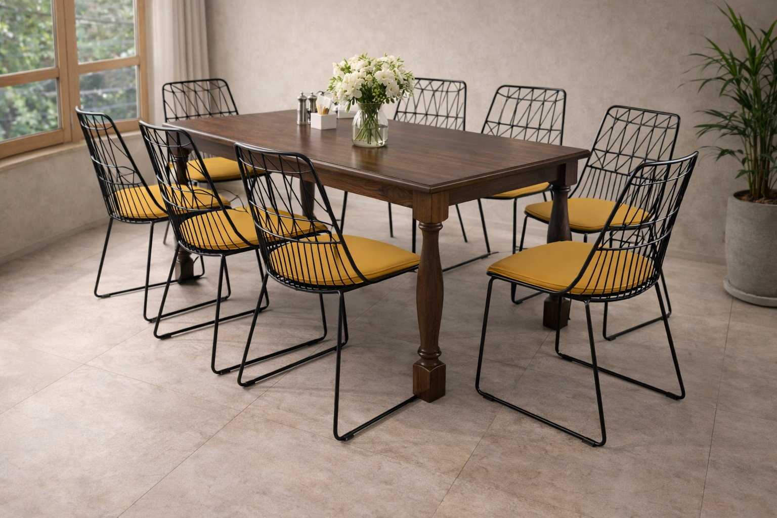 Modern dining table with chair