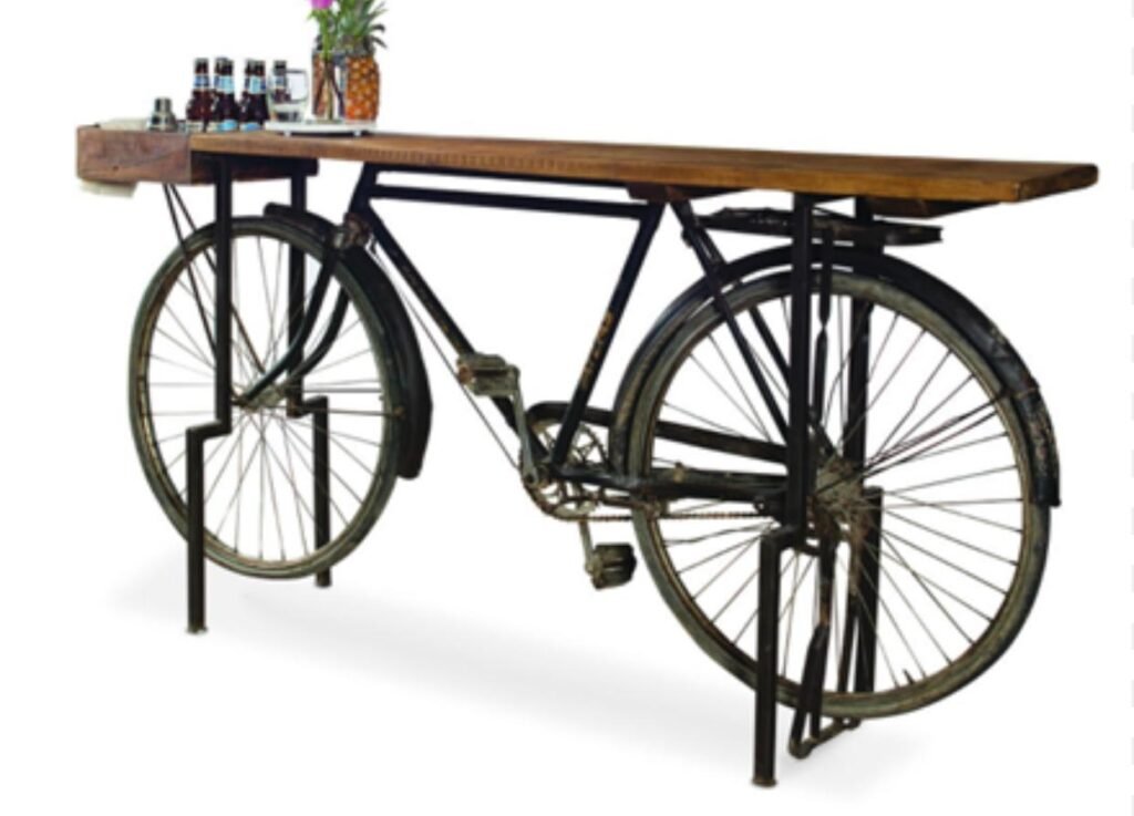 cycle console table with basket