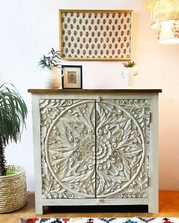 carved 2 door cabinet