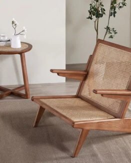 wooden cane rest chair