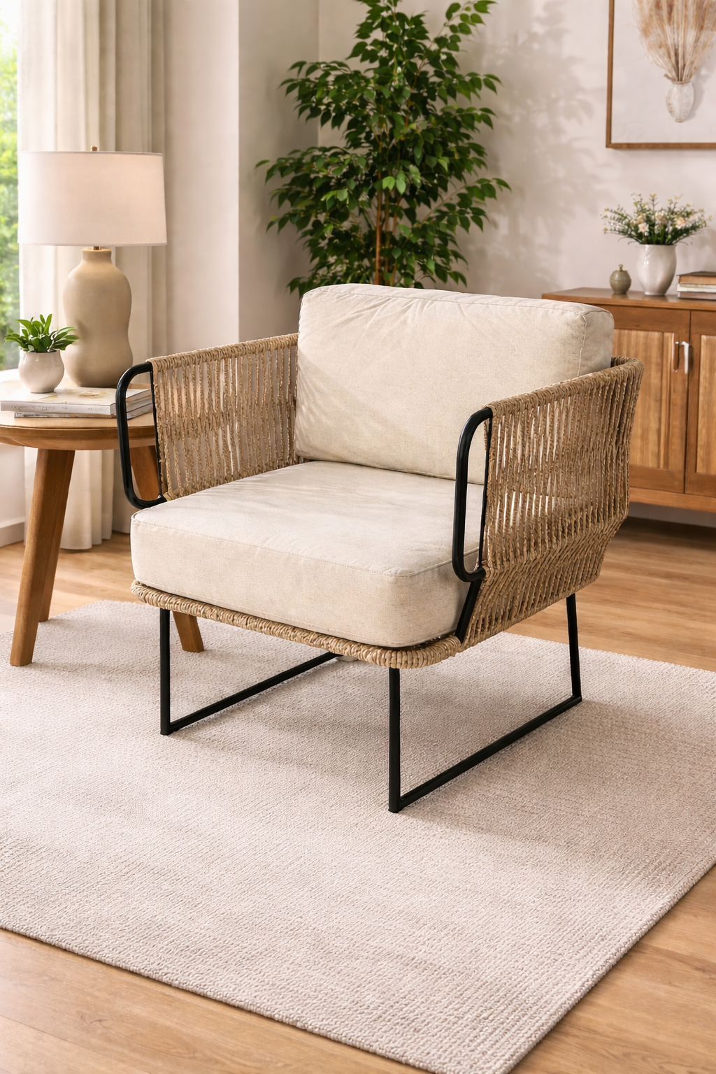 OUTDOOR SINGLE SOFA WITH ROPE
