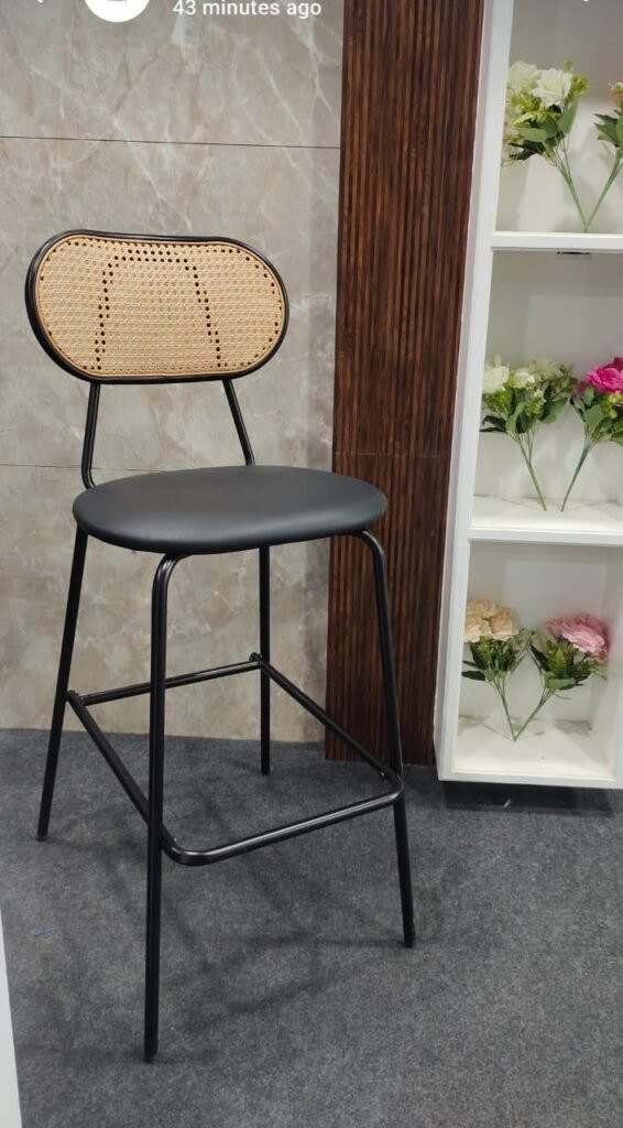 Metal cane bar chair