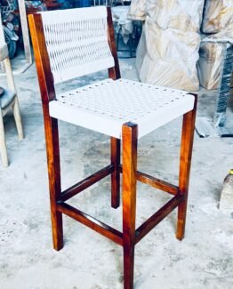 Wooden Bar chair with rope